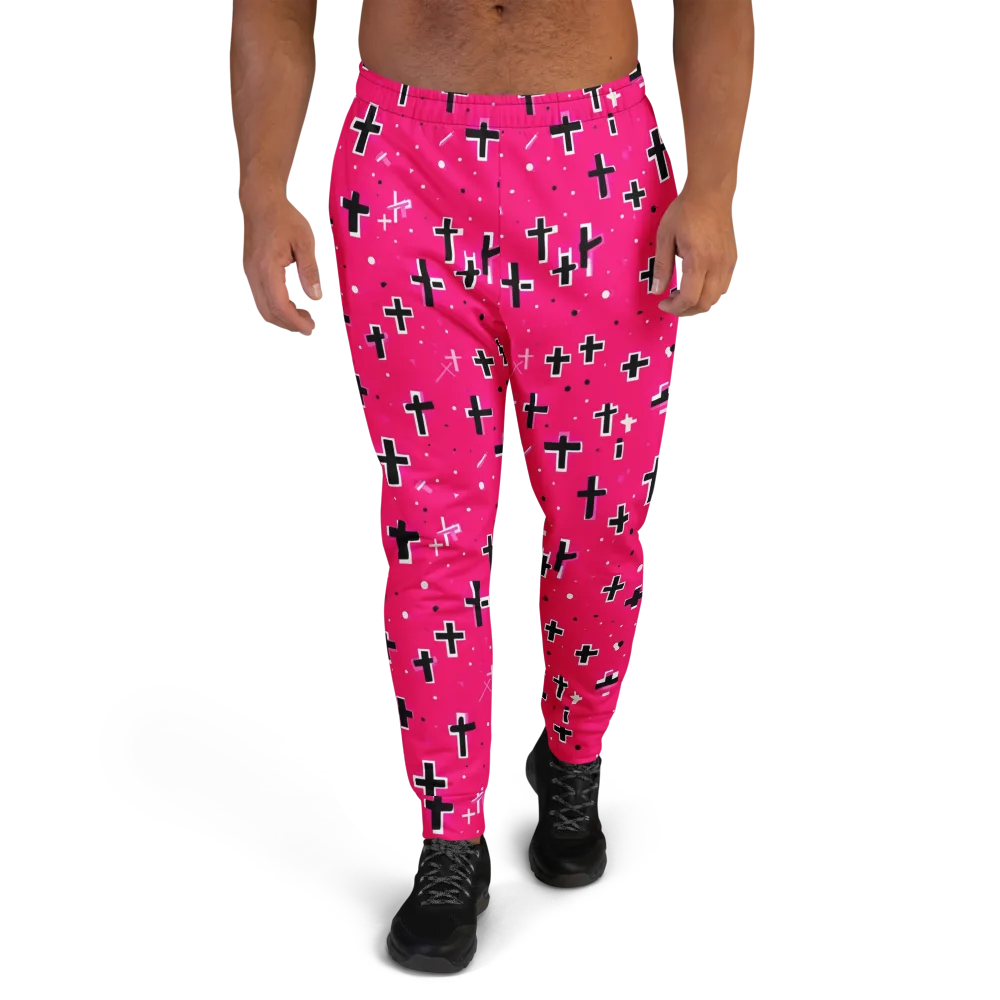 Hot Pink Revival on Men's Joggers — Front