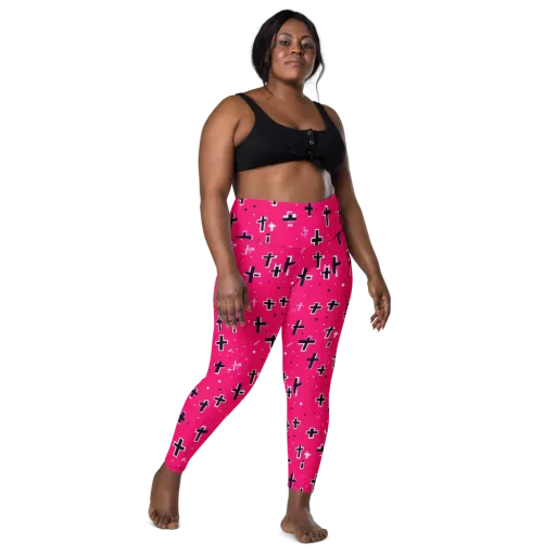 Hot Pink Revival on a Leggings with Pockets