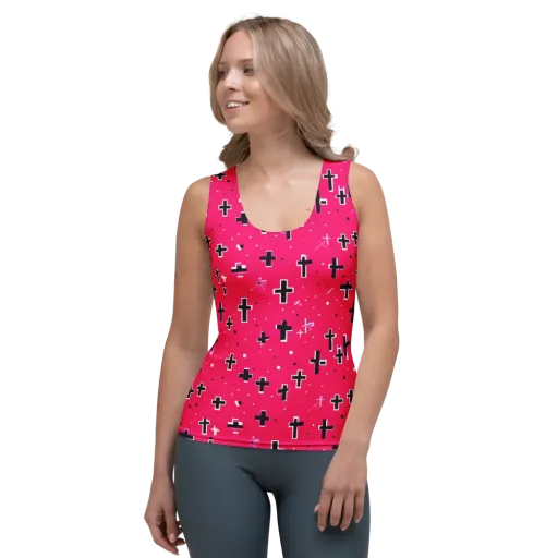 Hot Pink Revival on a Women's Tank Top