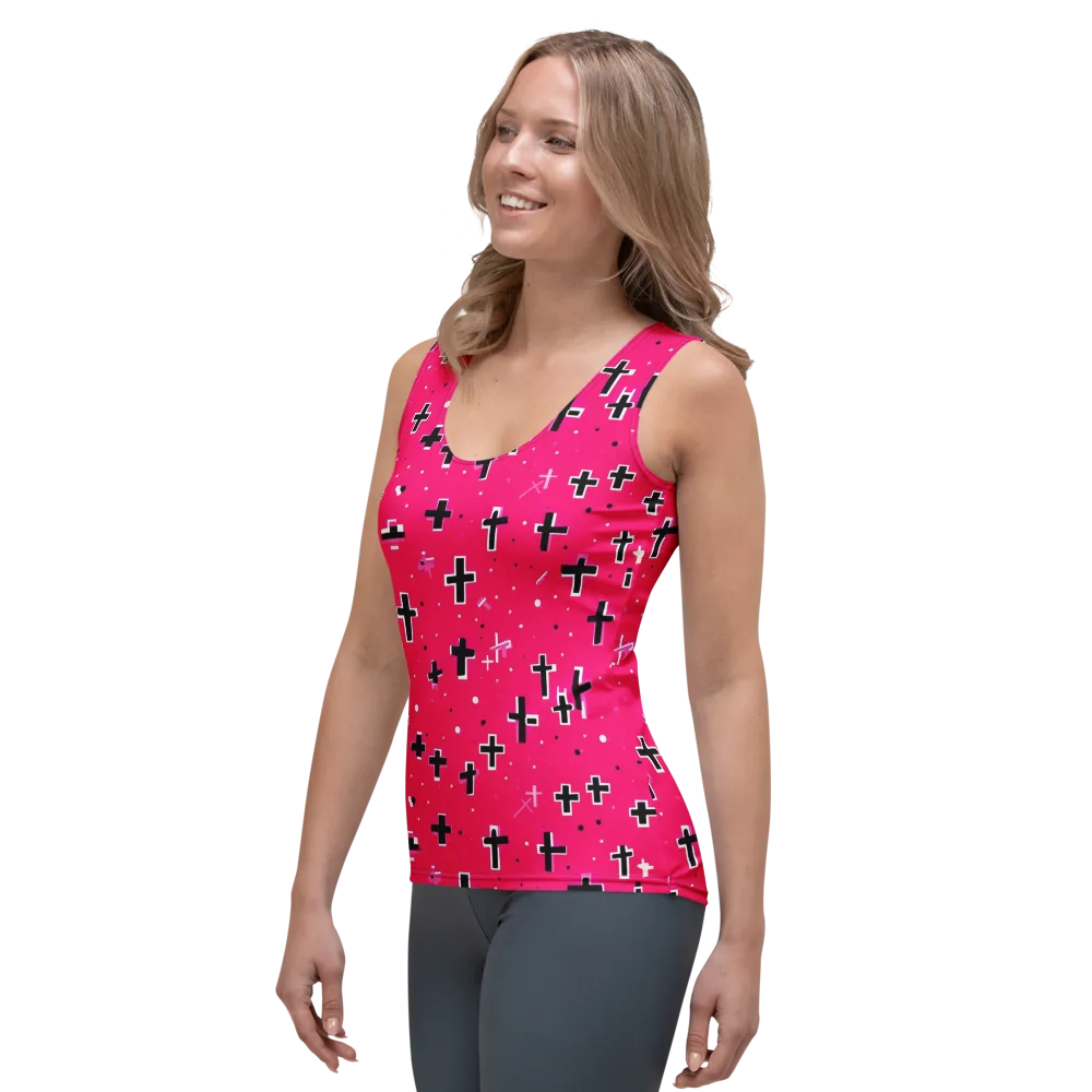 Hot Pink Revival on Women's Tank Top — Left Front