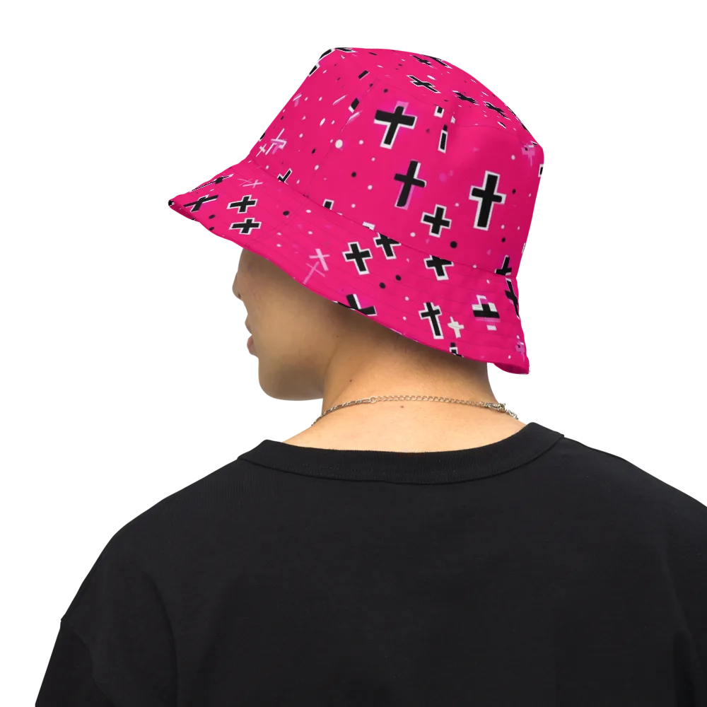 Hot Pink Revival on Reversible Bucket Hat — Back Inside