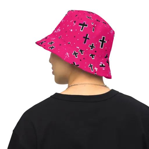 Hot Pink Revival on a Reversible Bucket Hat