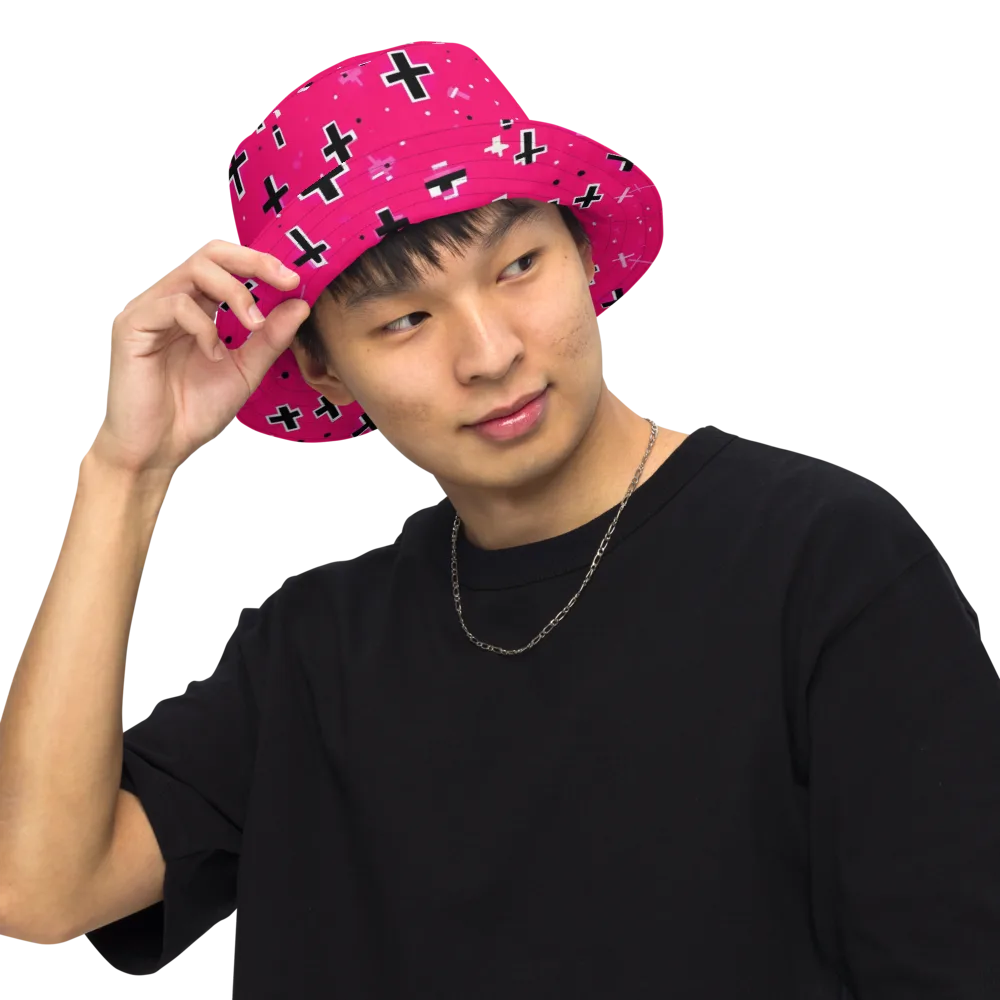 Hot Pink Revival on Reversible Bucket Hat — Front Inside