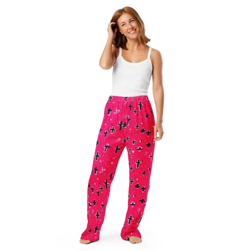 Hot Pink Revival on a Women's Pajama Pants