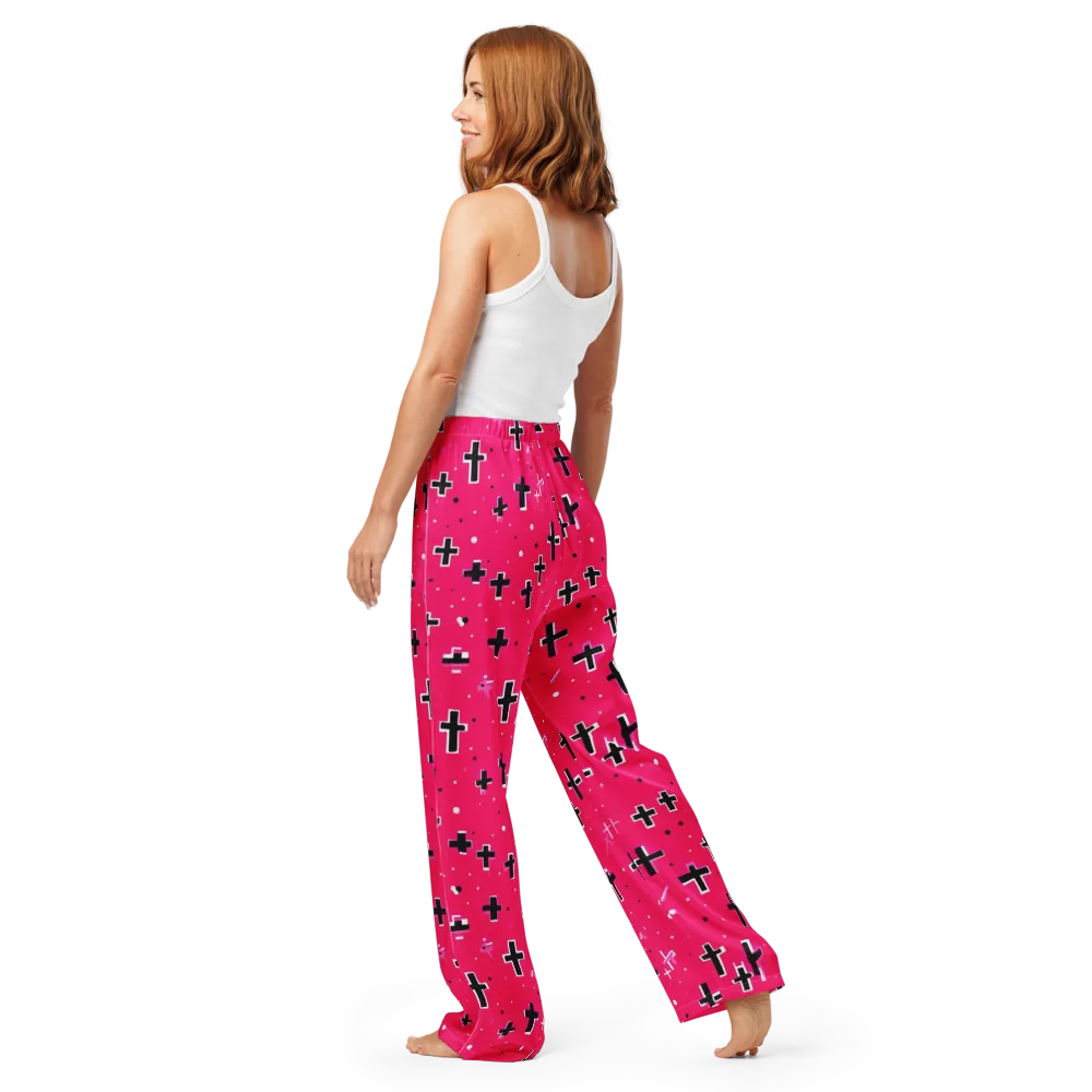 Hot Pink Revival on Women's Pajama Pants — Back
