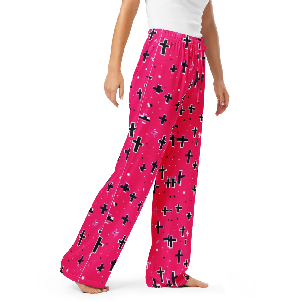 Hot Pink Revival on Women's Pajama Pants — Right Front