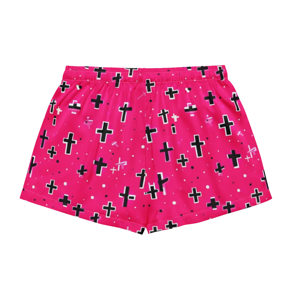 Hot Pink Revival on Women's Pajama Shorts — Back