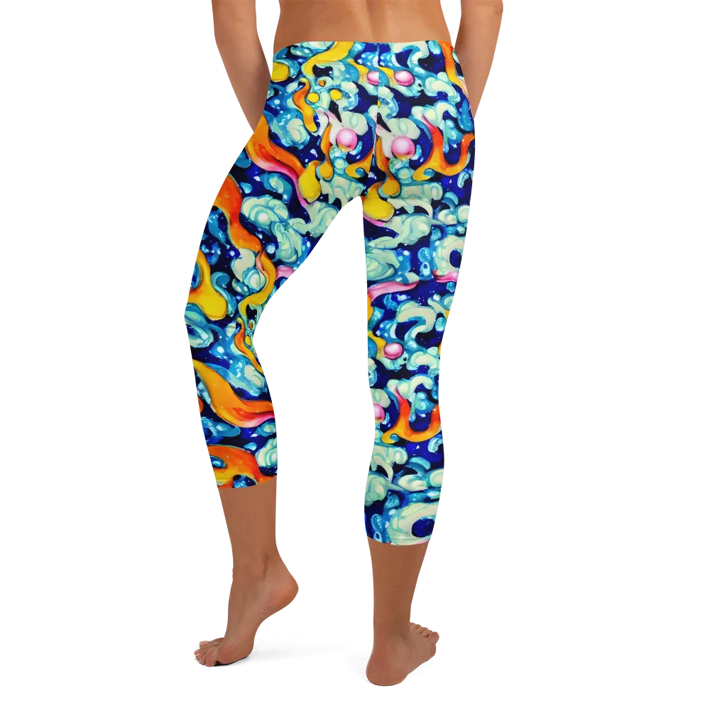 Saturated Splash on Capri Leggings — Back