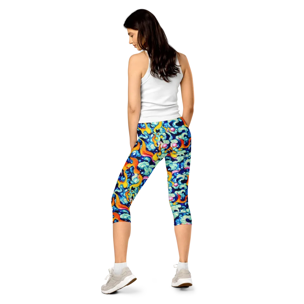 Saturated Splash on Capri Leggings — Back