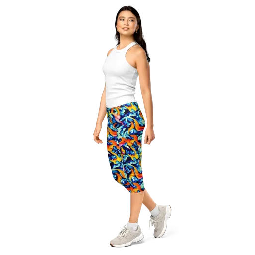 Saturated Splash on a Capri Leggings