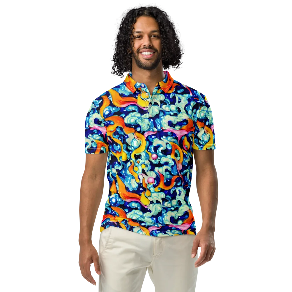 Saturated Splash on Men's Slim Fit Polo Shirt — Front