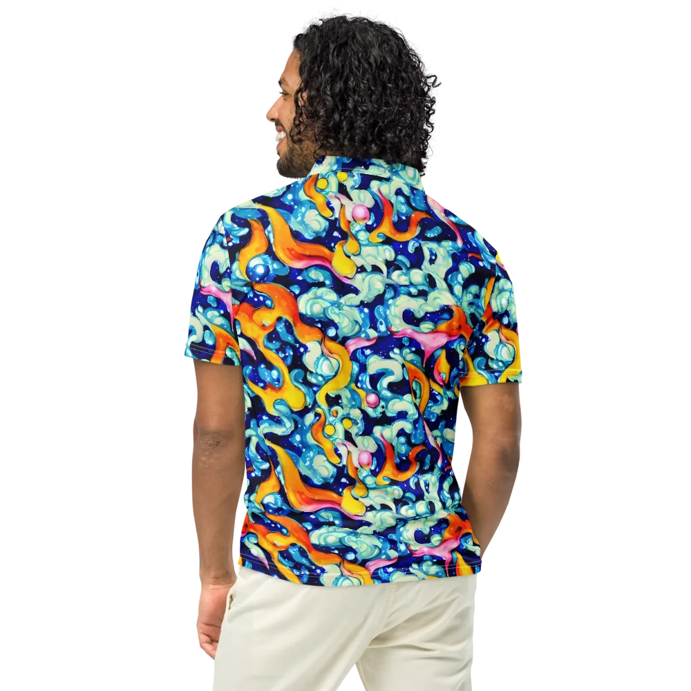 Saturated Splash on Men's Slim Fit Polo Shirt — Back