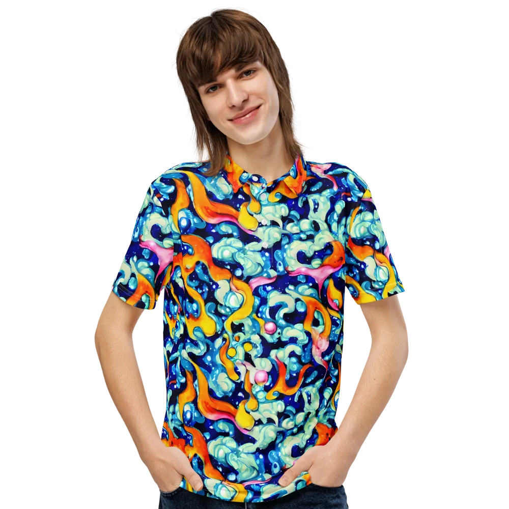 Saturated Splash on Men's Slim Fit Polo Shirt — Front