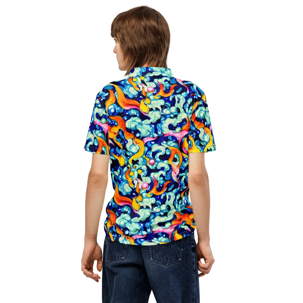 Saturated Splash on Men's Slim Fit Polo Shirt — Back