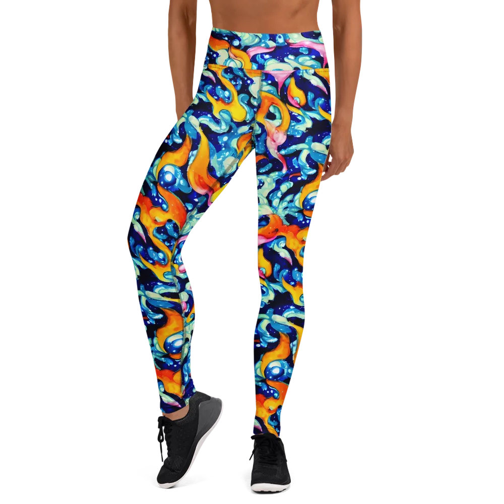 Saturated Splash on Yoga Leggings — Front