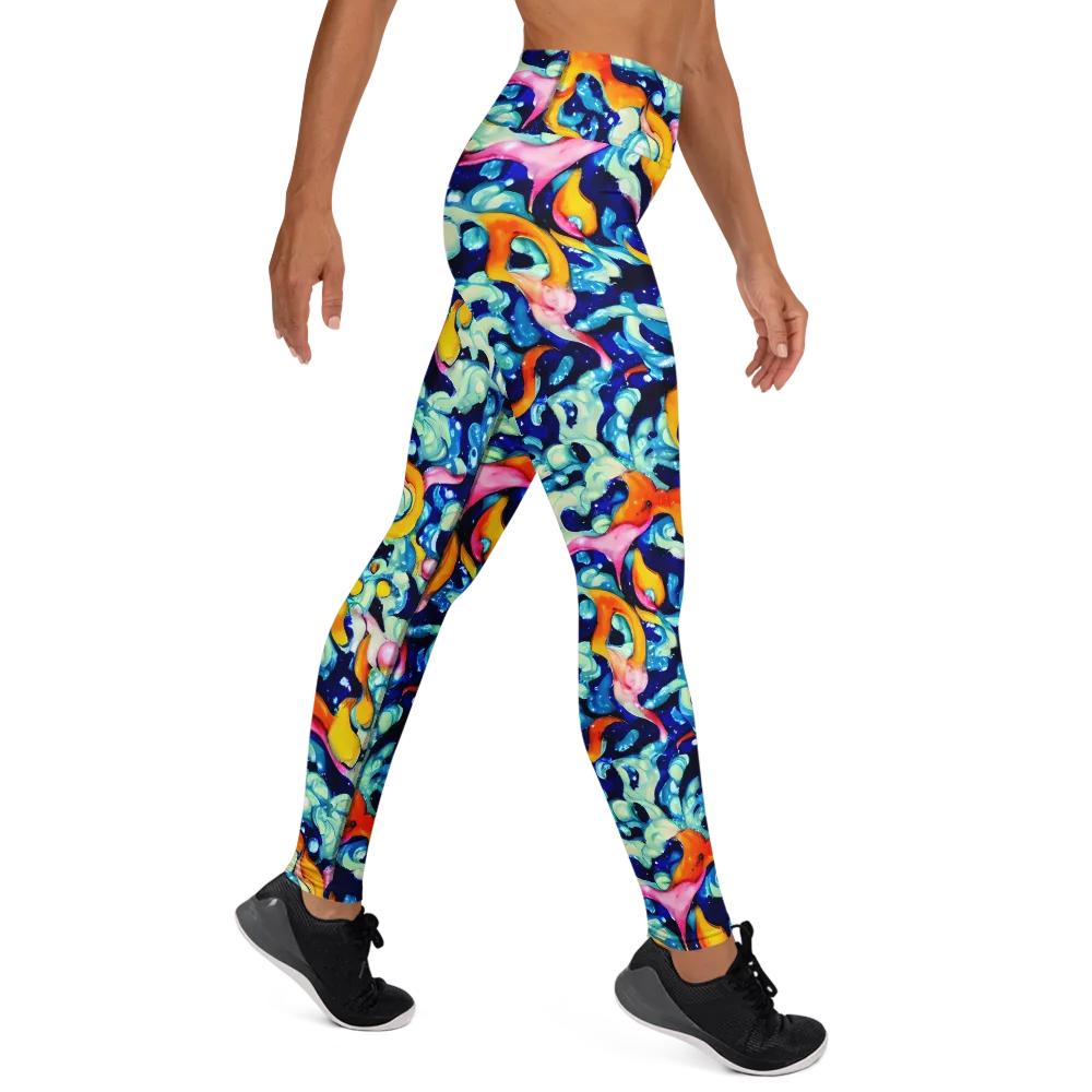 Saturated Splash on Yoga Leggings — Right