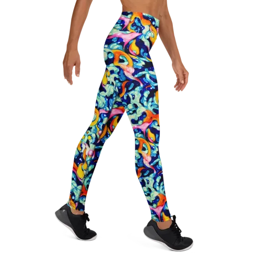 Saturated Splash on a Yoga Leggings