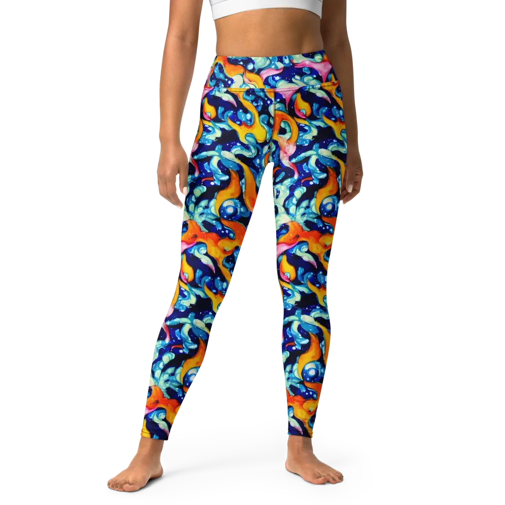 Saturated Splash on Yoga Leggings — Front