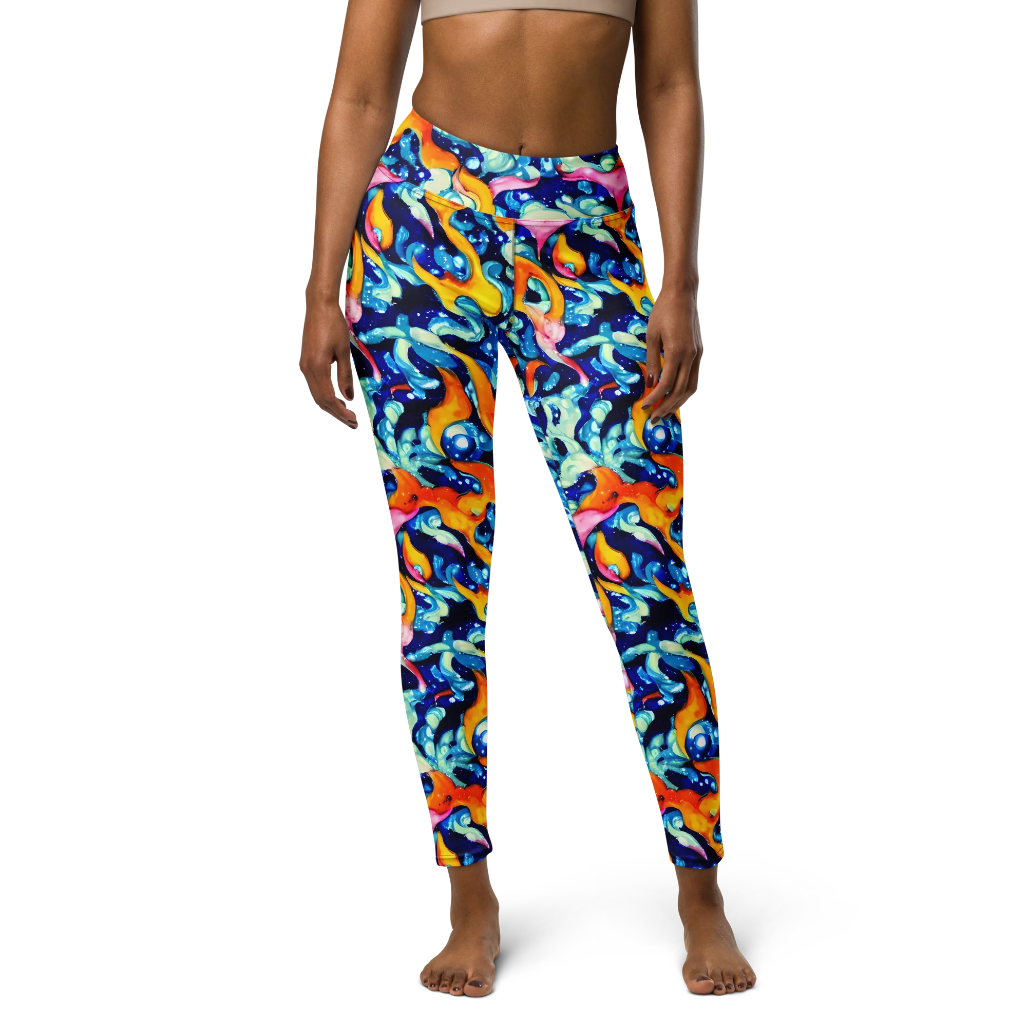 Saturated Splash on Yoga Leggings — Front