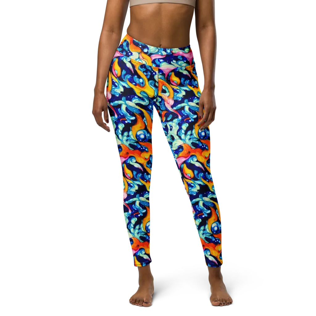 Saturated Splash on Yoga Leggings — Front