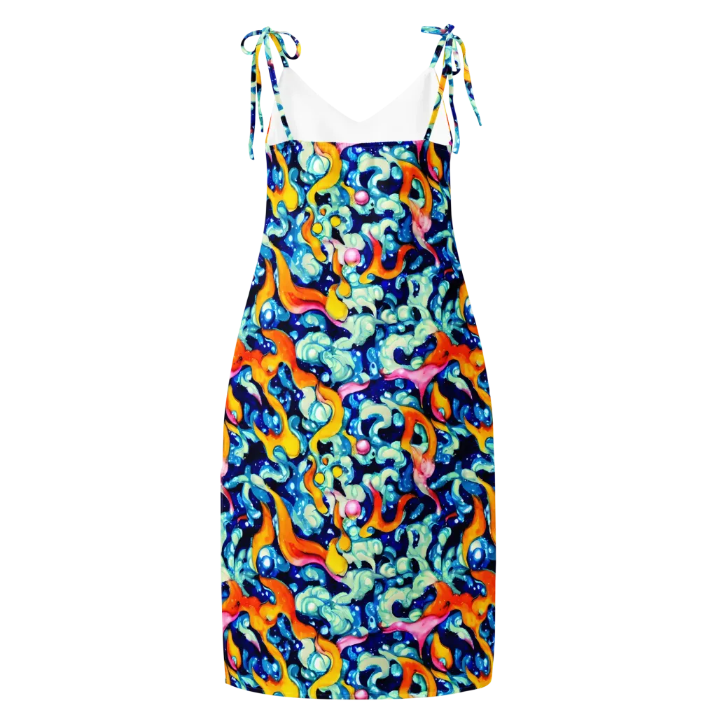 Saturated Splash on Slip Dress — Back