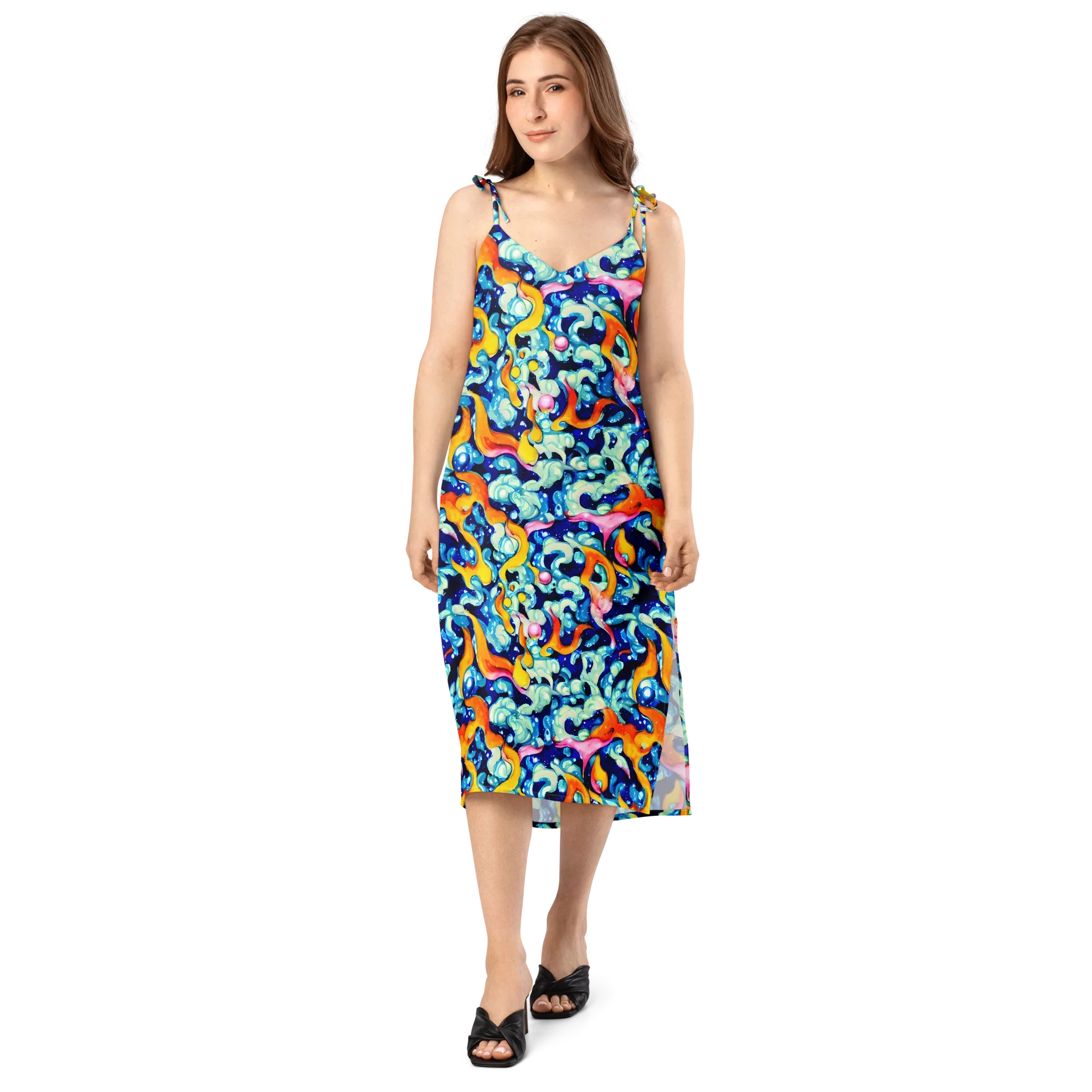 Saturated Splash on Slip Dress — Front