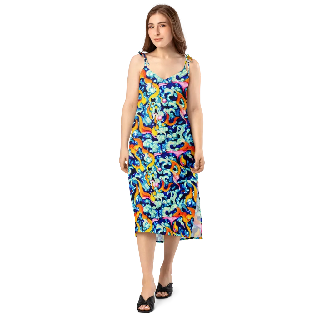 Saturated Splash on Slip Dress — Front