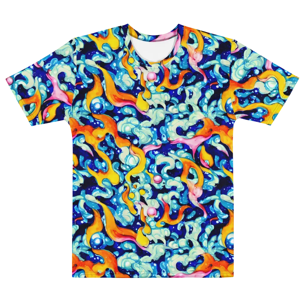 Saturated Splash on Men's Cotton Crew Neck T-Shirt — Front