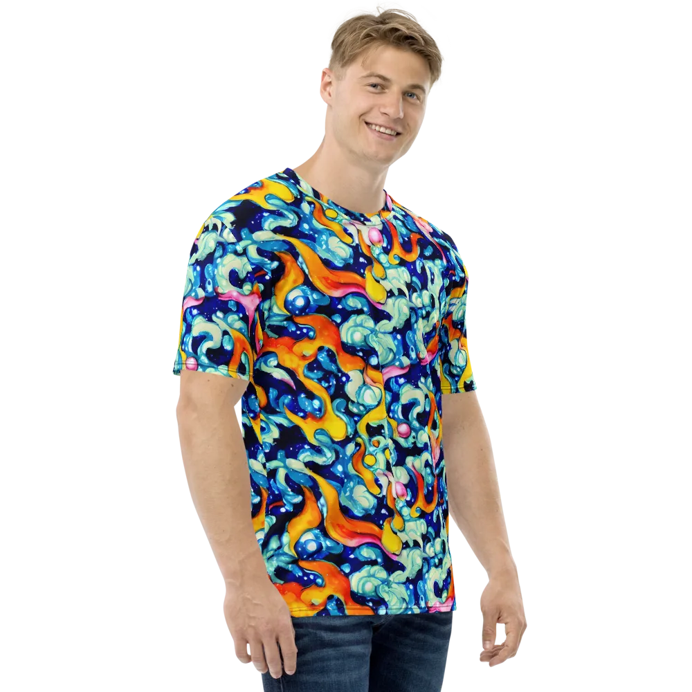 Saturated Splash on Men's Crew Neck T-Shirt — Right