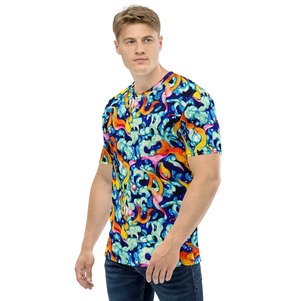 Saturated Splash on Men's Crew Neck T-Shirt — Left