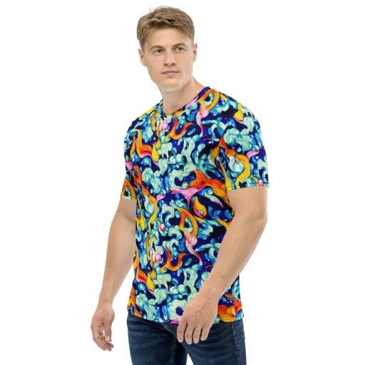 Saturated Splash on a Men's Crew Neck T-Shirt