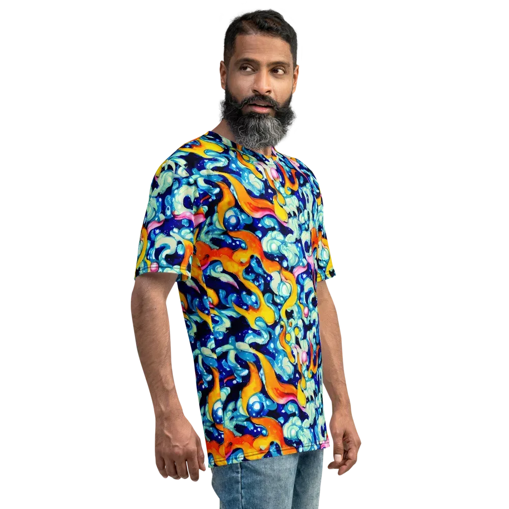 Saturated Splash on Men's Crew Neck T-Shirt — Right