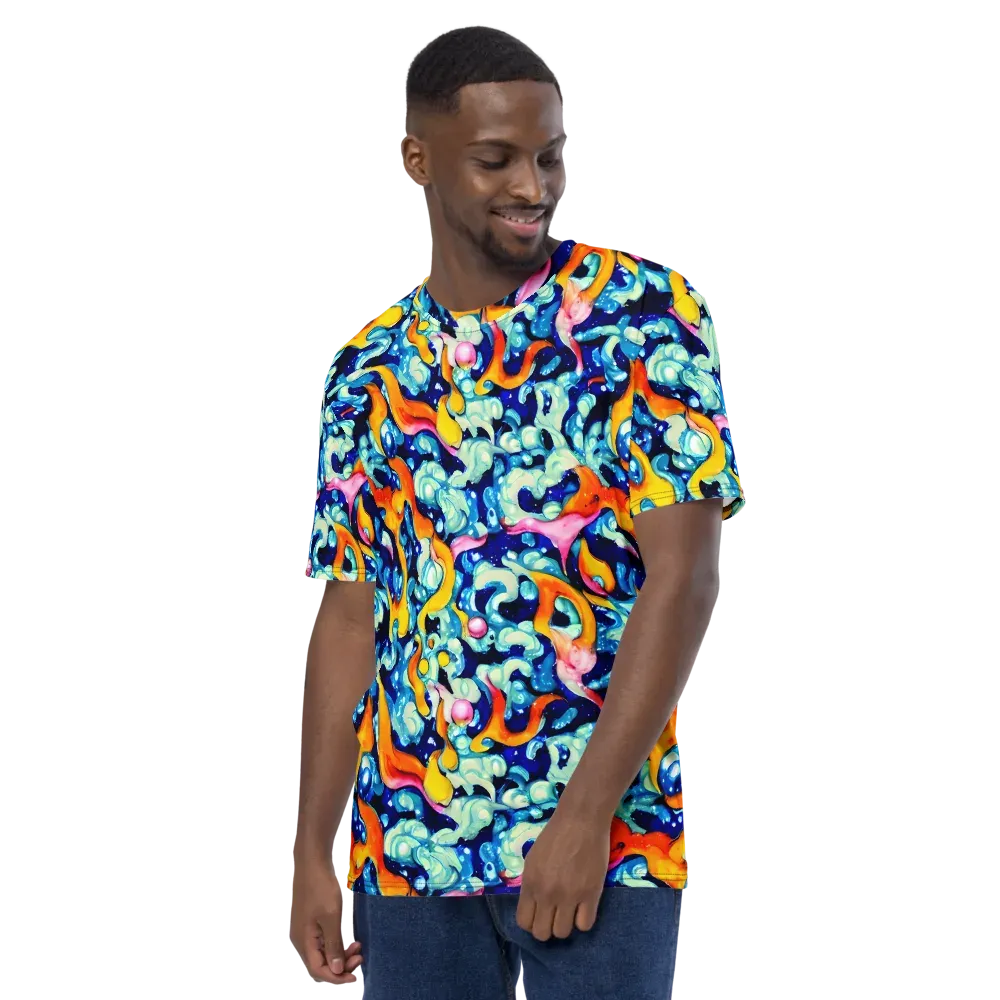 Saturated Splash on Men's Crew Neck T-Shirt — Left