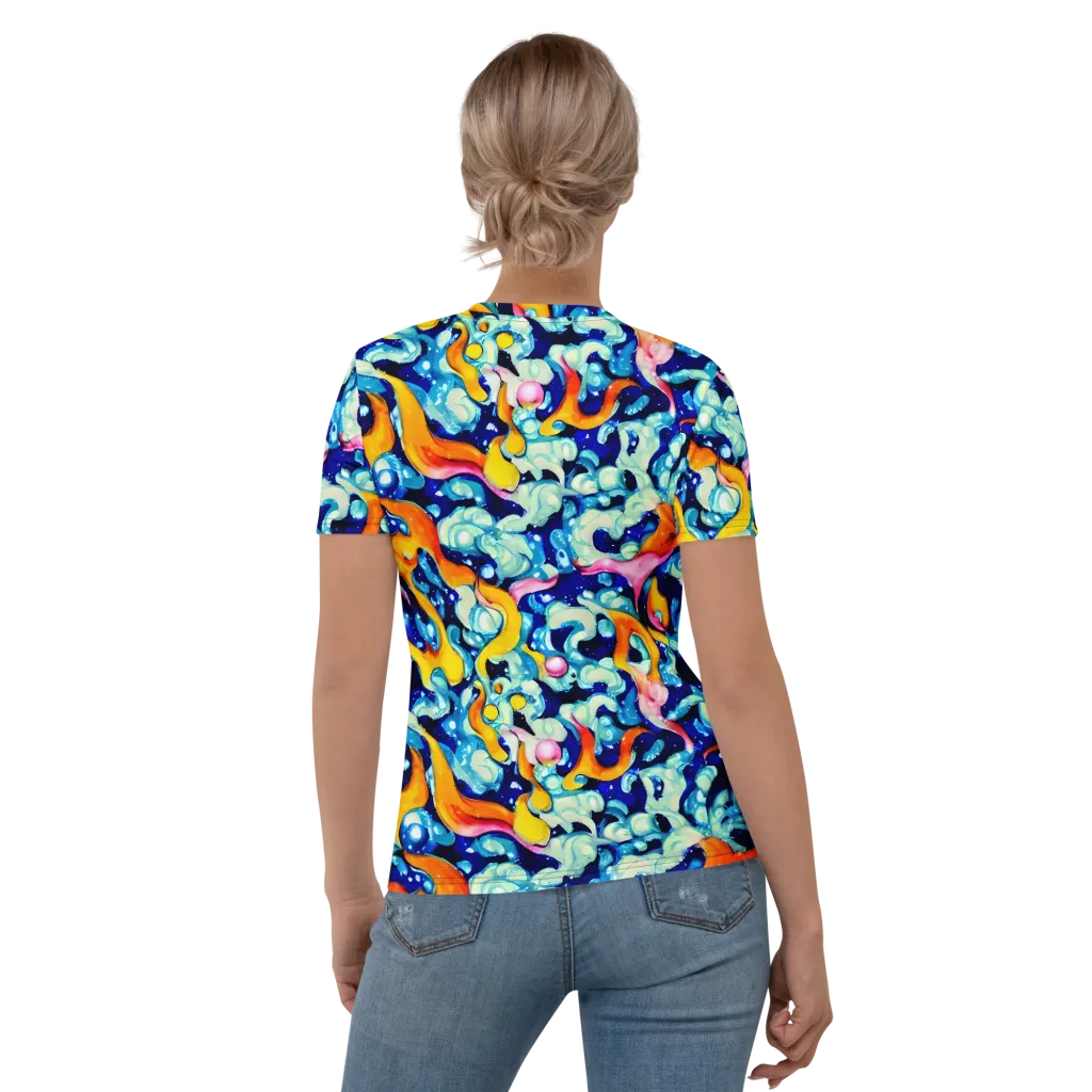 Saturated Splash on Women's Crew Neck T-Shirt — Back