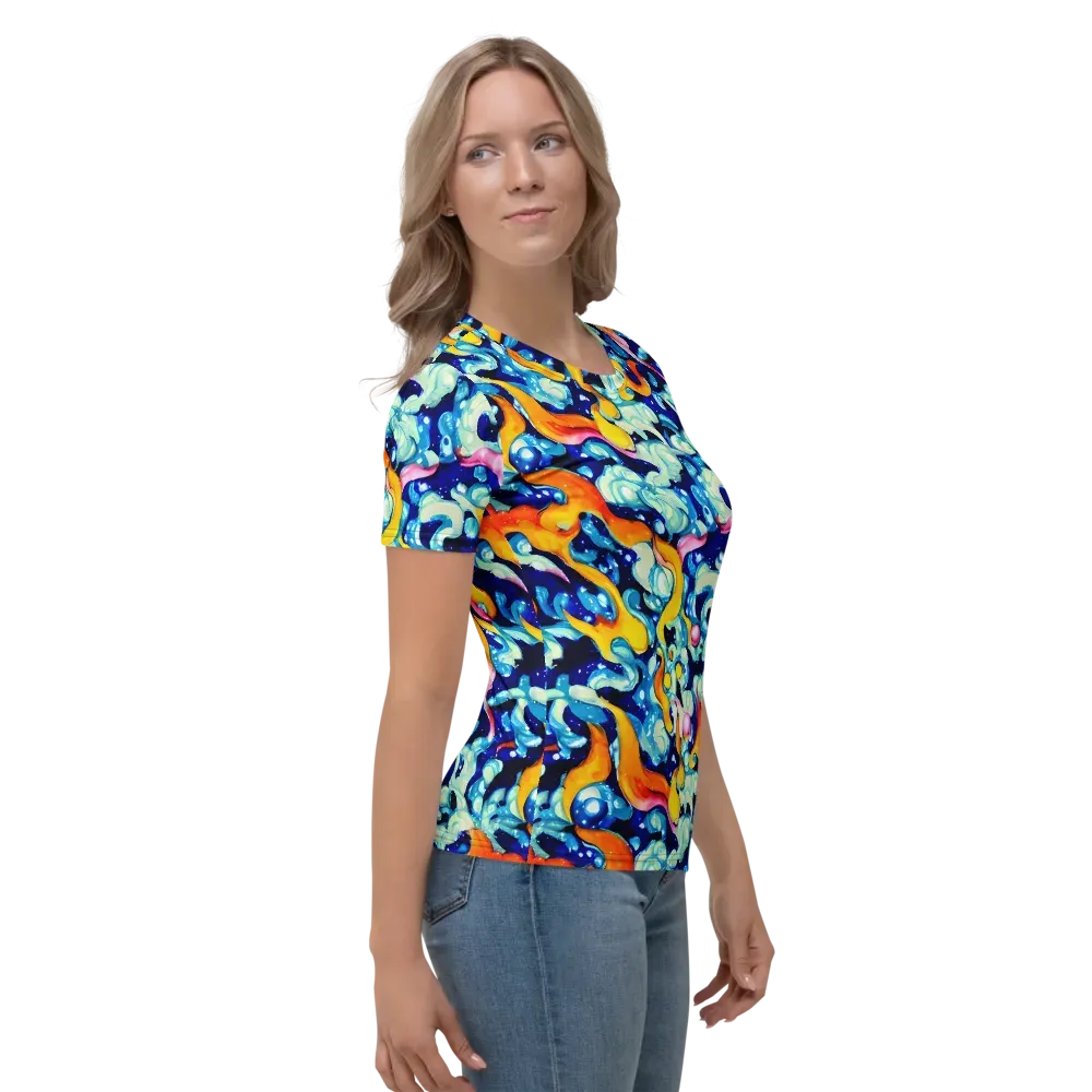 Saturated Splash on Women's Crew Neck T-Shirt — Right