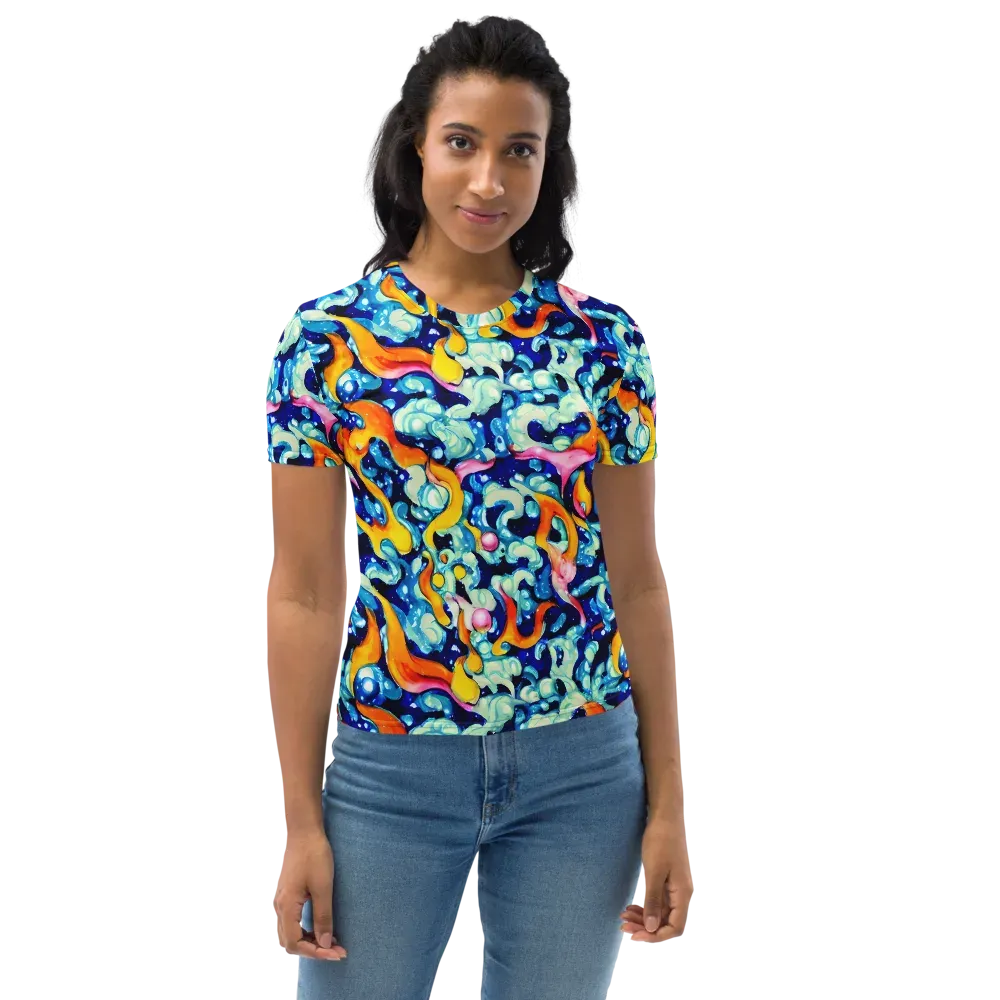 Saturated Splash on Women's Crew Neck T-Shirt — Front