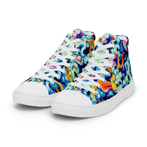 Saturated Splash on a Women's High Top Canvas Shoes