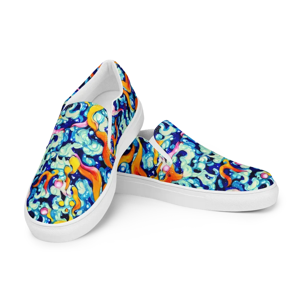 Saturated Splash on Men's Slip-On Canvas Shoes — Left Front