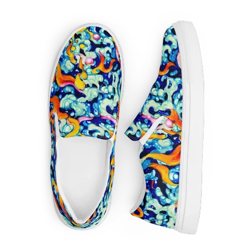 Saturated Splash on a Men's Slip-On Canvas Shoes