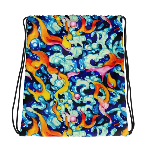 Saturated Splash on a Drawstring Bag