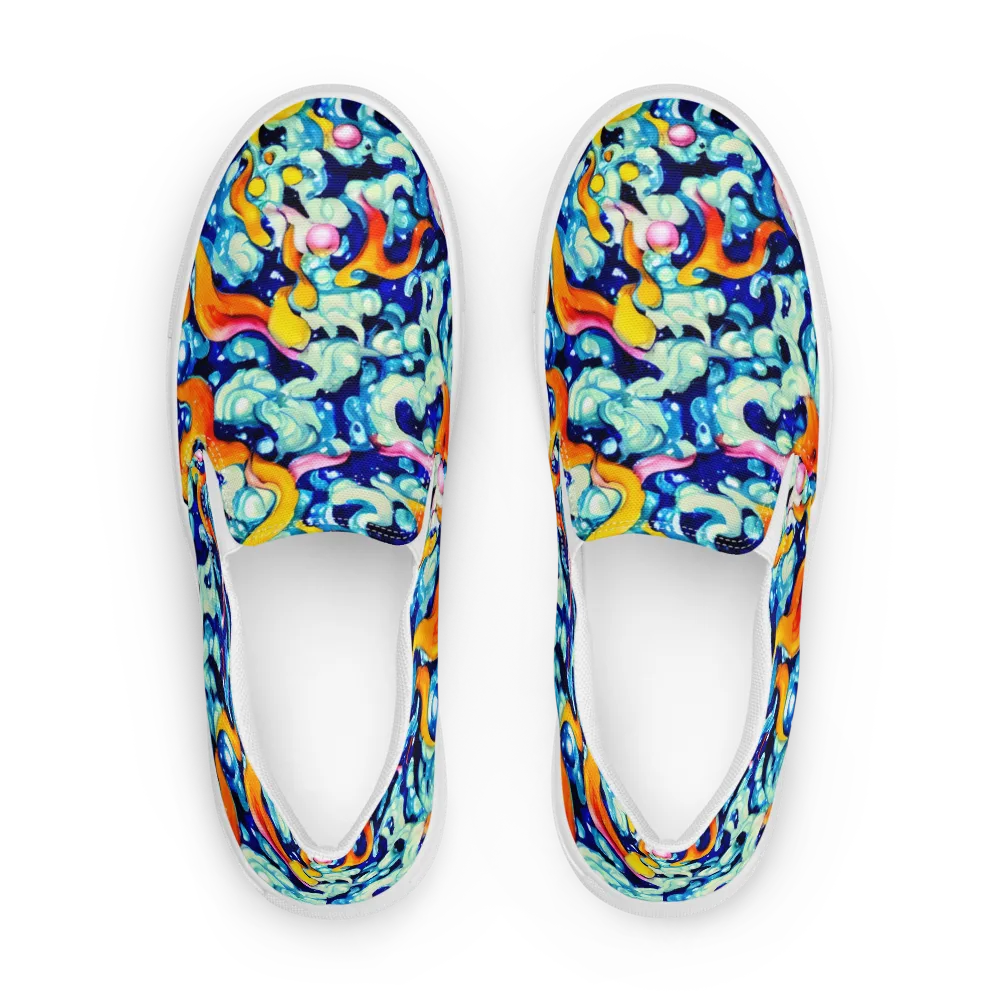 Saturated Splash on Women's Slip-On Canvas Shoes — Front