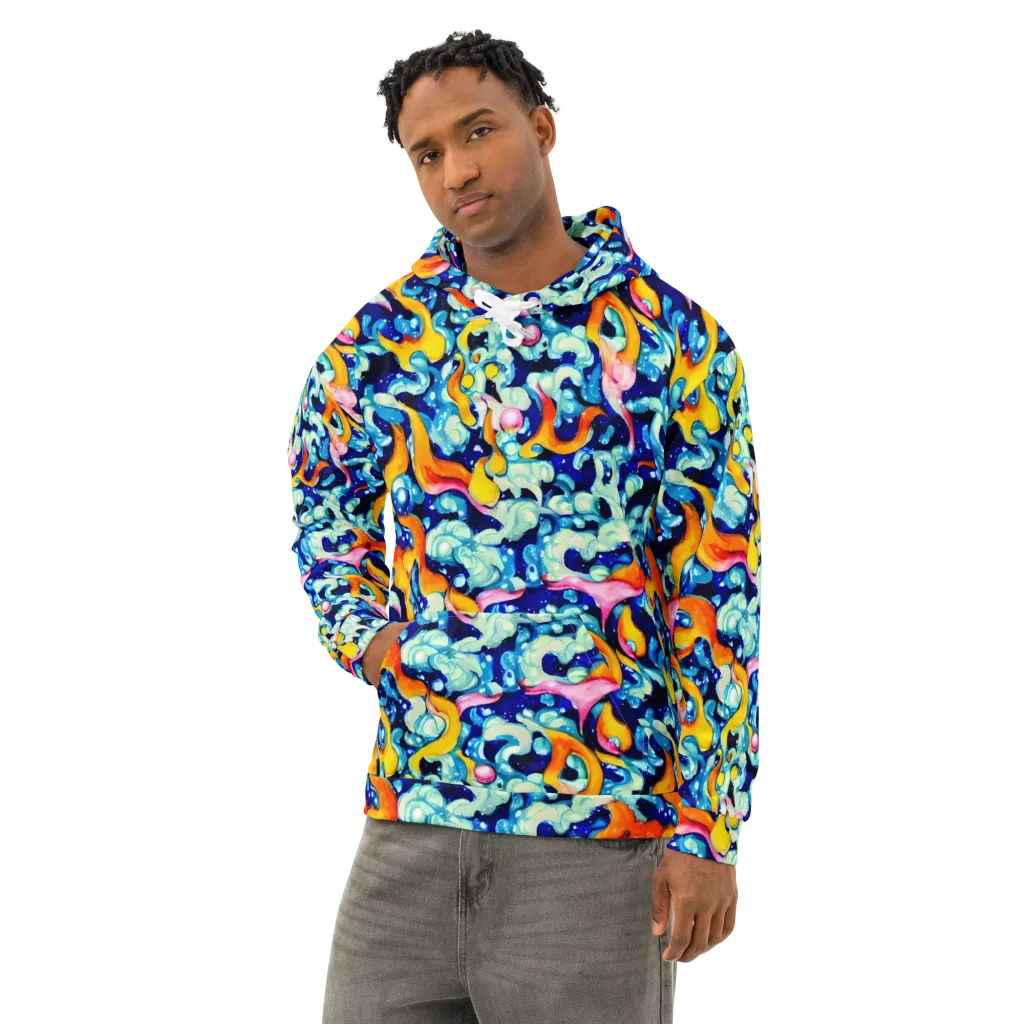 Saturated Splash on Cotton Hoodie — Left Front