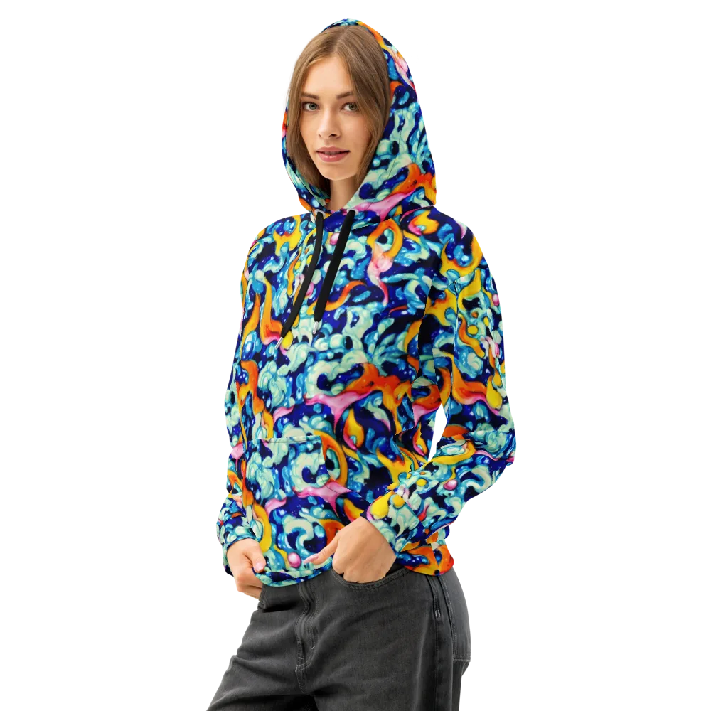 Saturated Splash on Cotton Hoodie — Left Front