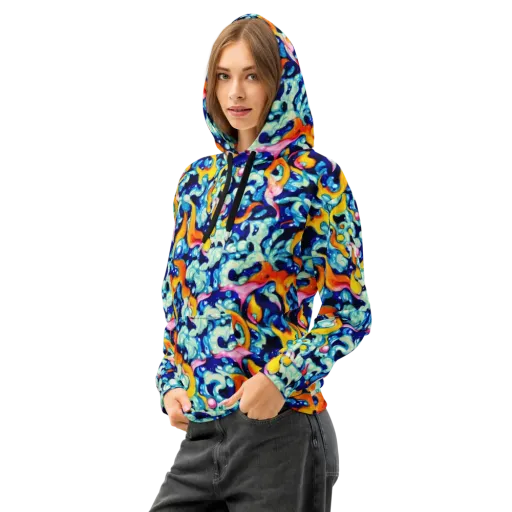 Saturated Splash on a Cotton Hoodie