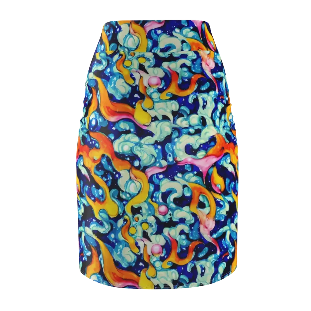 Saturated Splash on Pencil Skirt — Back