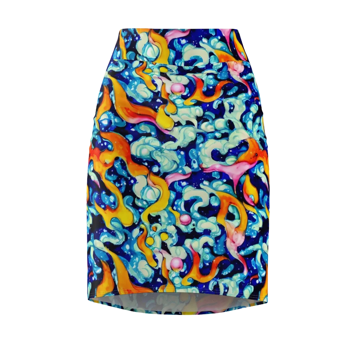 Saturated Splash on Pencil Skirt — Front