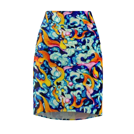 Saturated Splash on a Pencil Skirt