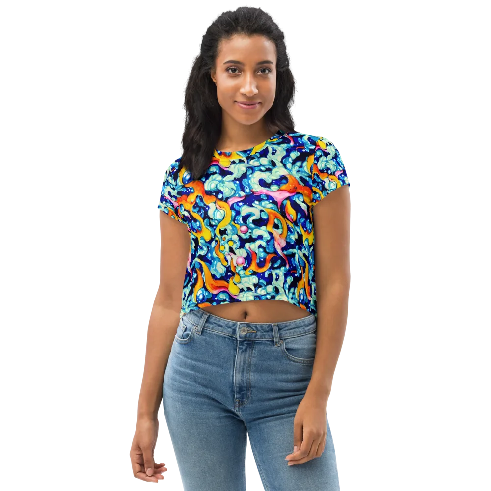 Saturated Splash on Crop Tee — Front
