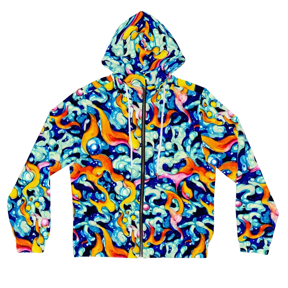 Saturated Splash on Women's Full-Zip Hoodie — Front