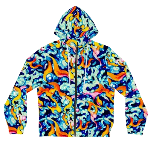 Saturated Splash on a Women's Full-Zip Hoodie